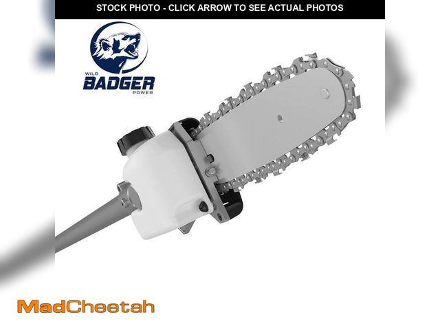 Lot 74-12784344 - *MISSING BLADE* WILD BADGER POWER 10 in. Pole Saw with 30 in. Shaft Universal Attachment, Fixed Pole...