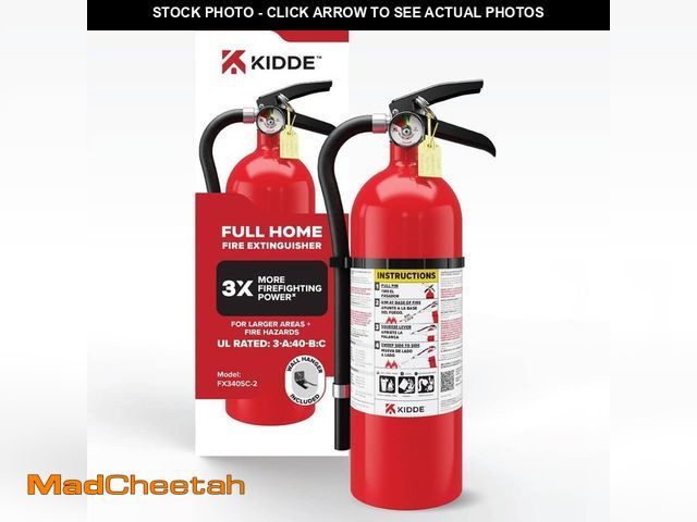Lot 74-12872443 - Kidde Home 3-A:40-B:C Class ABC 2.5 lb. Fire Extinguisher 21030936 - UNUSED