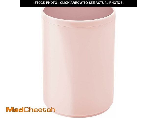 Lot 74-14355259 - *DIRTY* mDesign Plastic Small Slim Round 1.7 Gallon/6.5 Liter Trash Can with Removable Swing Lid - L...