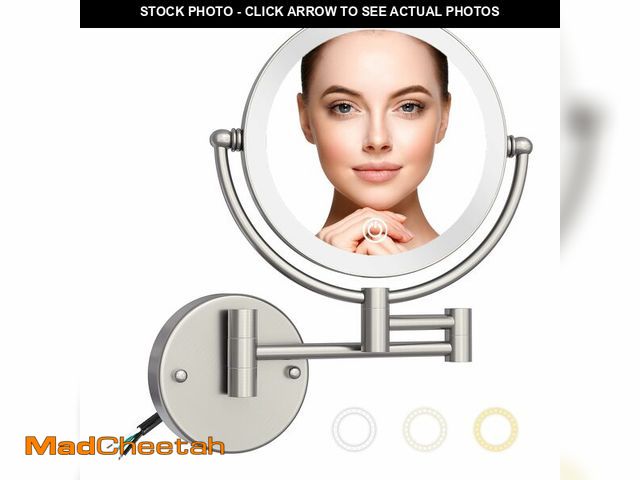 Lot 74-14048590 - Hard Wired Makeup Mirror with Lights Wall Mounted with Magnification, 8 Inch Double Sides 10X Magnif...