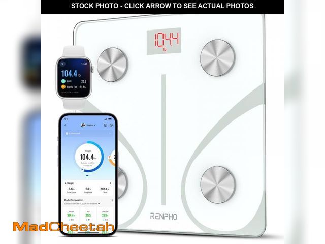 Lot 74-12441585 - RENPHO Smart Scale for Body Weight, Digital Bathroom Scale BMI Weighing Bluetooth Body Fat Scale, Bo...