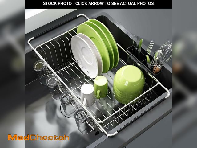 Lot 74-13570642 - JASIWAY Dish Drying Rack in Sink, Expandable Stainless Steel Dish Drainers for Kitchen Counter, Dish...