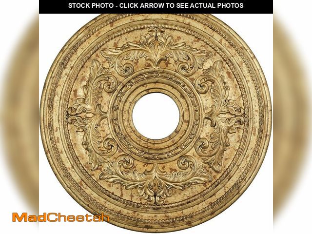 Lot 74-13710046 - Livex Lighting, 8200-65, Ceiling Medallion, Hand Applied Vintage Gold Leaf with Gilded Accents, 22.k...
