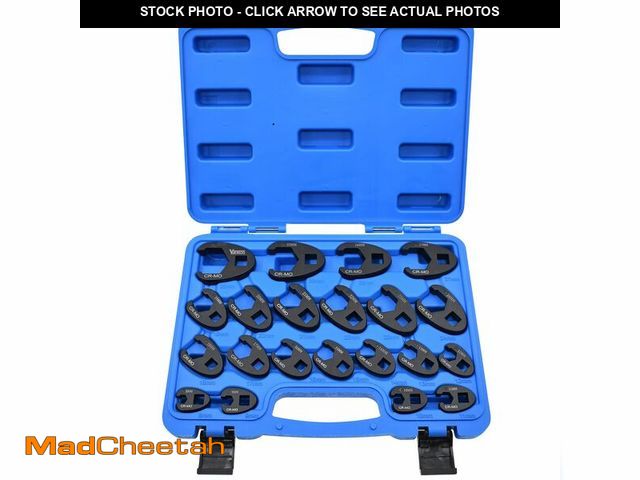 Lot 74-12444813 - Yuesstloo 21Pcs Crows Foot Wrench Set 1/2" and 3/8Ã¢â¬Â Drive Flare Nut Crowfoot Set Metric 8-32mm...
