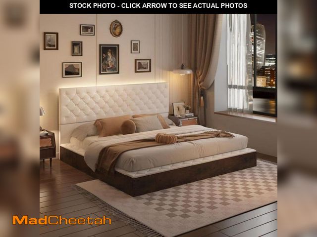 Lot 74-12424688 - FUFU&amp;GAGA White side board to king bedframe - UNUSED