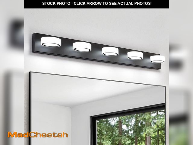 Lot 74-14285359 - JUSHENG 41 in. 5 Light Black LED Vanity Light Bar with 270ÃÂ° Rotatable Lamphead Dimmable 5500K Lig...