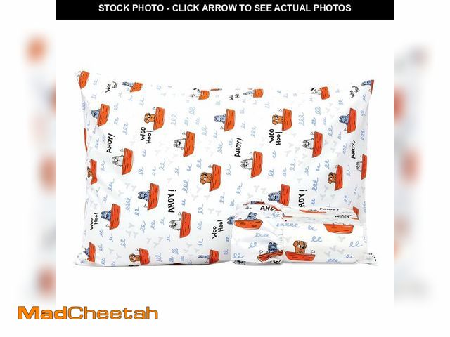 Lot 74-14213204 - Salt Earth 100% Cotton 210TC Kids Bedsheet, Twin Fitted Sheet, Toddler Bed, 2 Piece Bedding Set- 1 F...