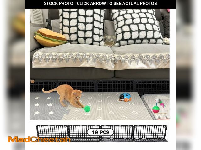 Lot 74-13570081 - Hiflora 18 Pack Under Bed Blockers for Pets Ã¢â¬â Easy to Install Black Plastic Under Couch Block...