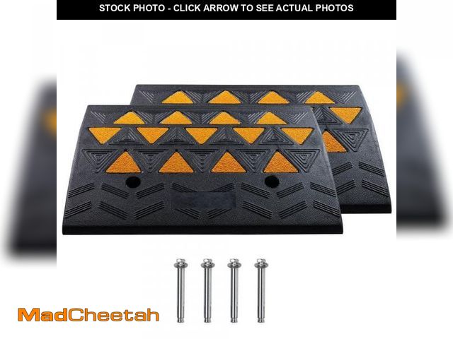 Lot 74-12146524 - (MISSING HARDWARE) SKYSHALO Rubber Curb Ramp 2 Pack, 6 in. Rise Height Heavy-Duty 33069 lbs. /15 T C...