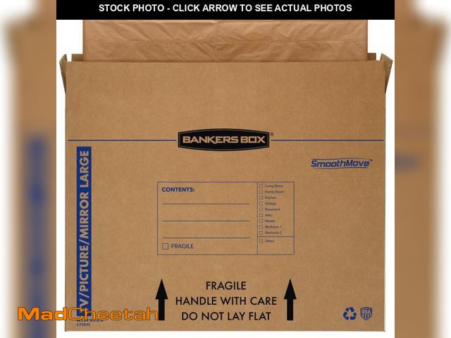Lot 74-12341089 - Bankers Box Large - up to 55" TV/Picture/Mirror - Moving Box 4 Pack, 48-in x 4-in x 33-in (7711301) ...