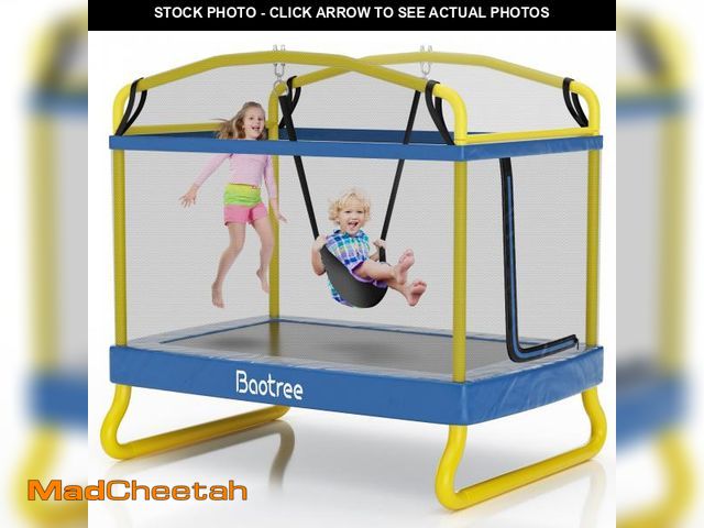 Lot 74-12104182 - 6.5FT Rectangle Trampoline for Kids, 78Ã¢â¬ÂASTM Approved Recreational Trampolines with Swing, Sma...
