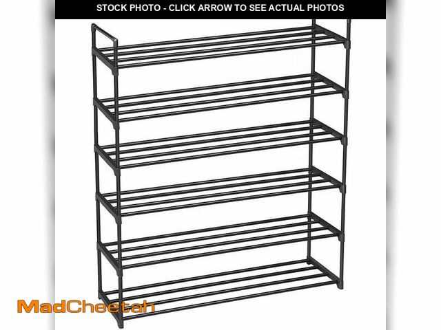 Lot 74-12887273 - (MISSING SOME PIECES) Ktaxon 6-Tier Metal Sturdy Shoe Rack Shelf Shoe Tower Stand 30- Pairs Shoe Sto...