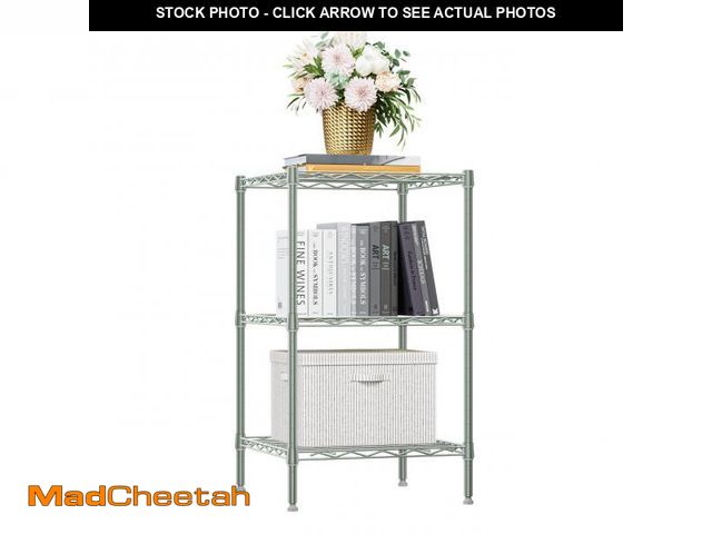 Lot 74-11554099 - MZG 750 lbs 3 Tier Shelf Metal Storage Shelves Shelving Wire Rack Heavy Duty Closet Organizers for G...