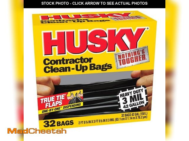 Lot 74-12584759 - *DIRTY* Husky 42 Gal. Heavy Duty Clean-Up Bags (32-Count) *DIRTY*  - USED