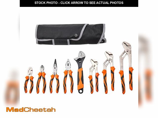 Lot 74-14154480 - VEVOR 8-Piece Pliers Set, High Carbon Steel - 12", "10", "8" Groove &amp; Linesman's Pliers &amp; Ad...
