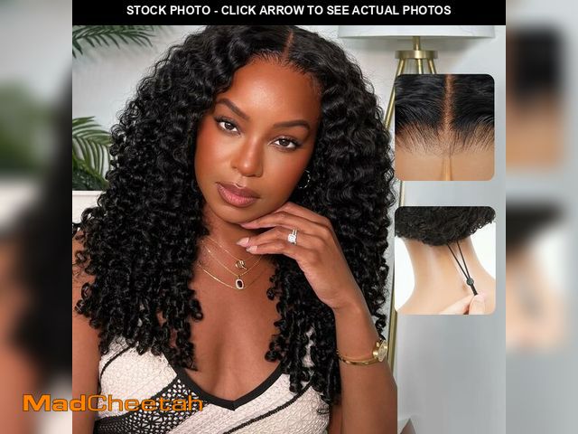 Lot 74-12702984 - Liqusee 7x6 Burmese Curly Glueless Wigs Human Hair Pre Plucked Pre Cut 250% Density Drawstring Wig f...