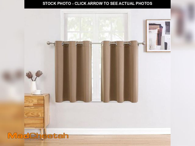 Lot 74-11548089 - ChrisDowa Small Window Curtains for Kitchen and Bedroom - Grommet Short Thermal Insulated Room Darke...