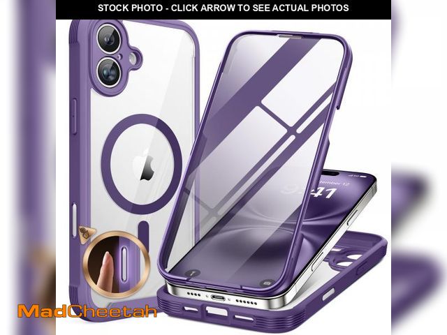 Lot 74-12218466 - Miracase for iPhone 16 Case 6.1'', [Bubble Free] Full-Body Bumper Phone case with Built-in Full Glas...