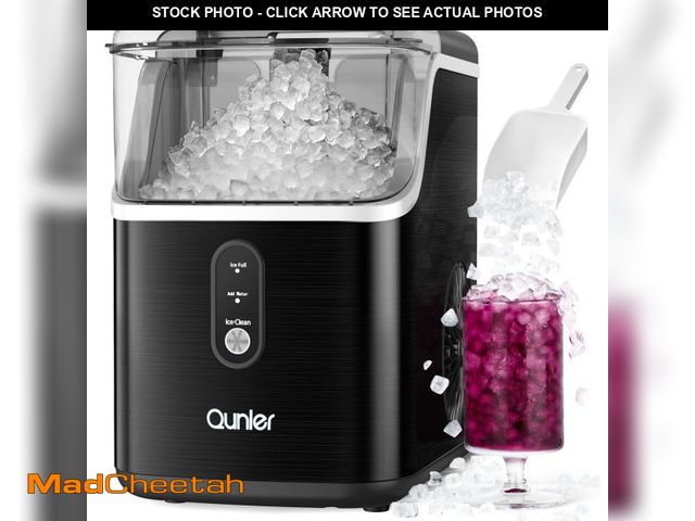 Lot 74-12513113 - (MISSING SCOOP) Qunler Nugget Ice Maker Countertops, 33lbs Per Day Portable Pebble ice machine, Crus...