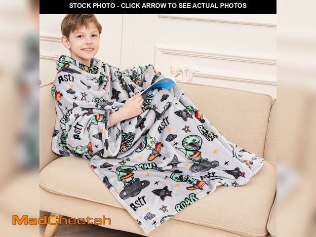 Lot 74-12717231 - Softan Kids Snuggies Wearable Fleece Blanket with Sleeves &amp; Foot Pocket for Kids Boys Girls Chil...