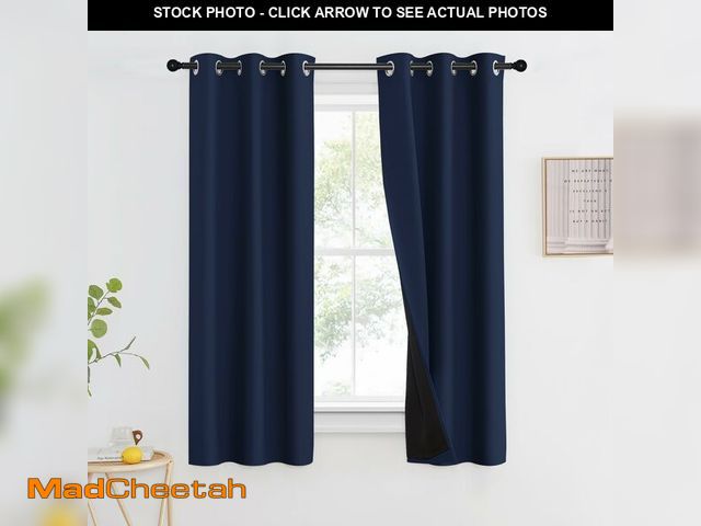 Lot 74-14211826 - NICETOWN 100% Blackout Curtain Set, Thermal Insulated &amp; Energy Efficiency Window Draperies for G...