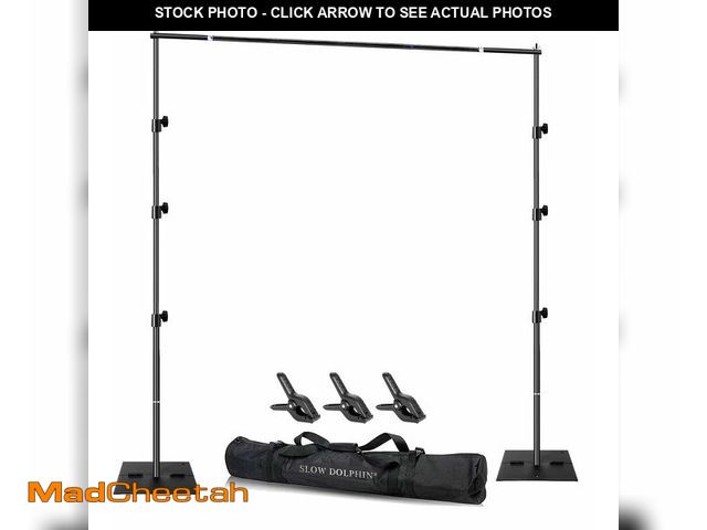 Lot 74-13564327 - SLOW DOLPHIN Pipe and Drape Photography Backdrop Stand Kit Adjustable Photo Background Stand 10ft x ...