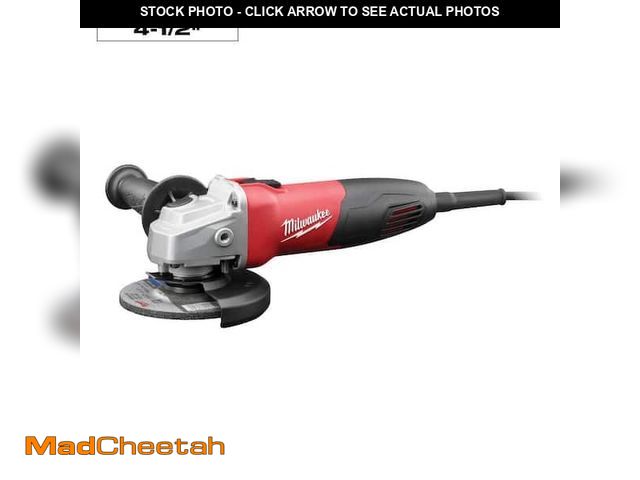 Lot 74-12555392 - 7 Amp Corded 4-1/2 in. Small Angle Grinder with Sliding Lock-On Switch - UNUSED