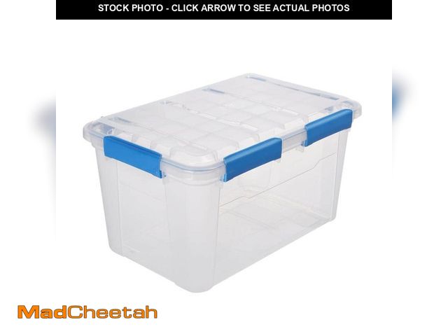 Lot 74-12681393 - Ezy Storage 50L/52.8Qt Waterproof Clear Latch Tote IP-67 - UNUSED