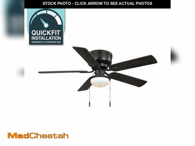 Lot 74-12691447 - *MISSING FAN BLADES* Hampton Bay Colton 52 in. Indoor Flat Bronze Low Profile Ceiling Fan with Light...