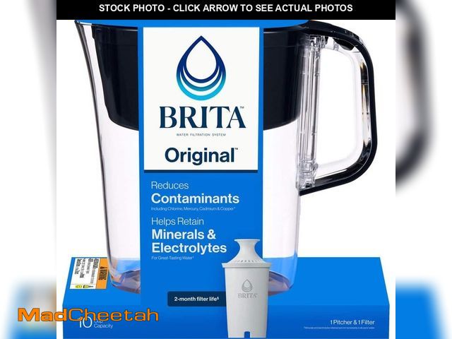 Lot 74-13692843 - *DIRTY/SCRATCHED* Brita Tahoe 10-Cup Large Water Filter Pitcher in Black with 1-Standard Filter, BPA...