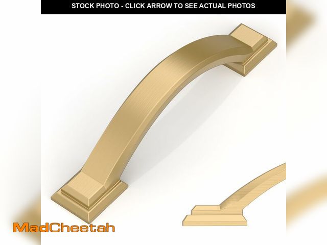 Lot 74-14423230 - Amerdeco 10 Pack Champagne Bronze Cabinet Pulls 3 Inch(76mm) Hole Centers, Handles for Kitchen Cabin...