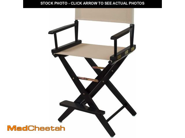 Lot 74-12543828 - American Trails Black Frame Natural Canvas 24" H Counter Height Directors Chair - UNUSED