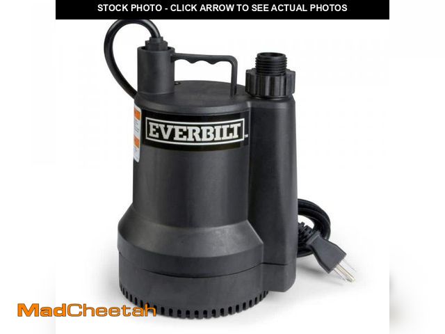 Lot 74-12147882 - Everbilt 1/6 HP Plastic Submersible Utility Pump - UNUSED