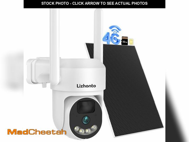 Lot 74-14299250 - Lizhonto Solar 4G LTE Cellular Security Camera Wireless OutdoorÃ¢â¬â No WiFi Needed, Requires SIM...