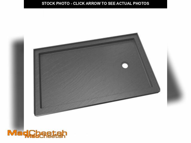 Lot 74-12001359 - DreamLine SlimLine 60 in. x 36 in. Alcove Single Threshold Shower Pan Base with Right Drain in Slate...