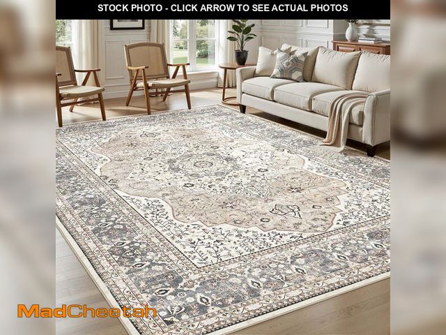 Lot 74-13608903 - (MISSING CHARGERUERMEI 10'x14' Washable Area Rugs for Living Room, Vintage Floral Boho Printed Carpe...