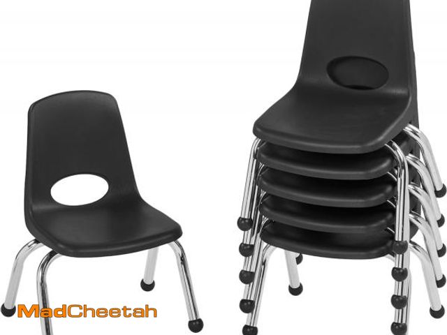 Lot 74-12399745 - FDP 10" School Stack Chair, Stacking Student Seat with Chromed Steel Legs and Ball Glides; For In-Ho...