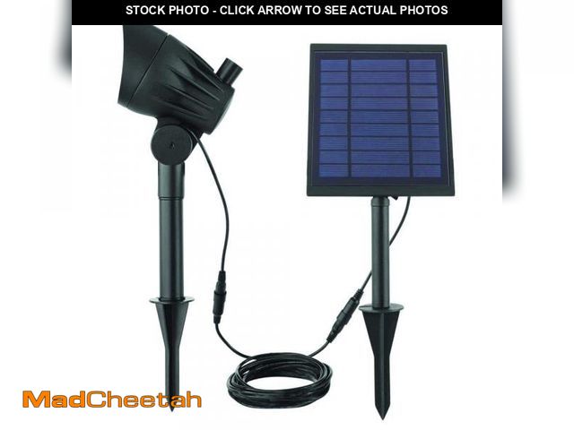 Lot 74-12532411 - Hampton Bay 150-300 Lumen Black LED High-Low Metal Weather Resistant Outdoor Solar Spotlight with Ad...