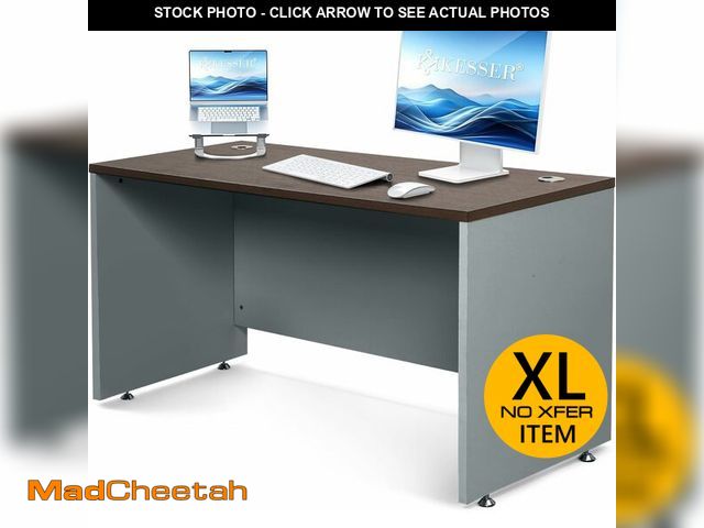 Lot 74-11263071 - JINALYZE Computer Desk, Office Workstation, Suitable for Home Office or Study (Walnut/Dark Gray, 55 ...