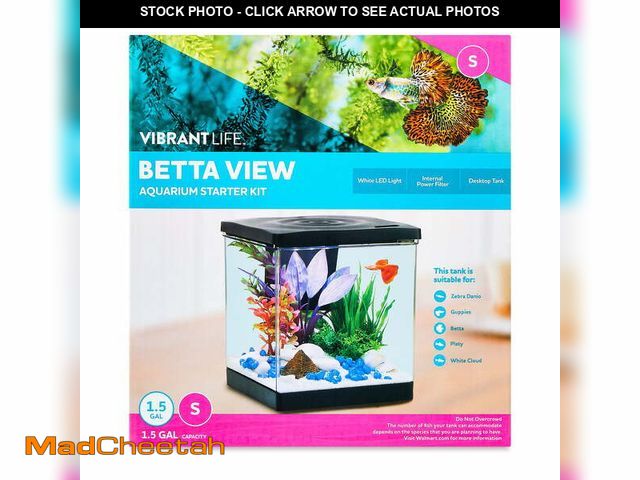 Lot 74-12556141 - Vibrant Life Betta View Aquarium Starter Kit, Small, 1.5 Gallon - USED