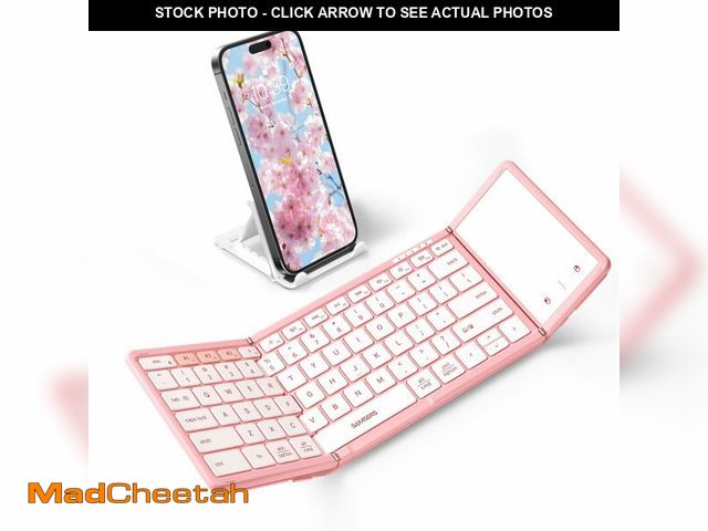 Lot 74-13548037 - Samsers Foldable Bluetooth Keyboard with Touchpad, Full-Size Wireless Portable Travel Folding Keyboa...