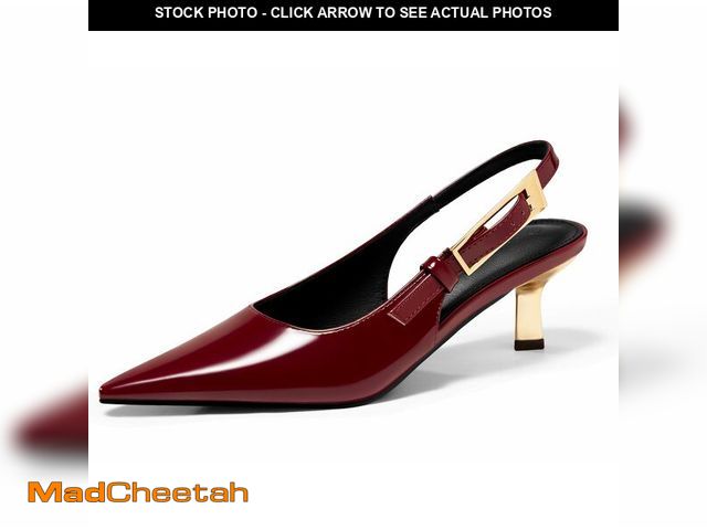 Lot 74-13567854 - Coutgo Womens Slingback Kitten Heels Closed Pointed Toe Pumps Buckle Strap Wedding Party Dress Shoes...