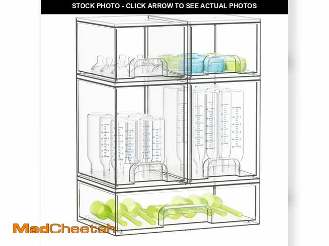 Lot 74-13564341 - SpaceAid Bottle Storage Organizer Baby - Acrylic Bottles Station Organizer Container, Stackable Clea...