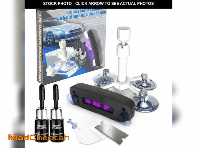 Lot 74-14145431 - BLUTOKS Windshield Repair Kit, 2 PCS Windshield Crack Repair Kit with Suction Cup Curing Light, Auto...