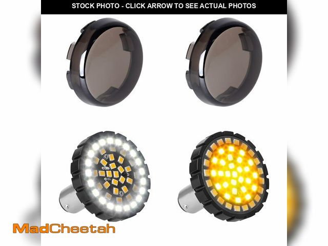 Lot 74-14211913 - NTHREEAUTO 2" Bullet 1157 LED Turn Signal Light, Motorcycle Running Light, Switchback Front Bulbs Co...