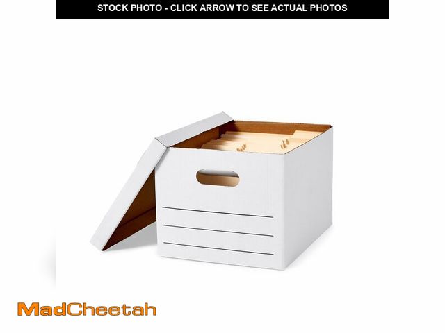 Lot 74-13801002 - Basics Storage/Filing Boxes with Lift-Off Lid, Letter/Legal Size, Collapsible, Tape-Free Assembly, W...