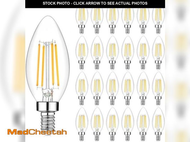 Lot 74-11545370 - 24-Pack Dimmable E12 LED Candelabra Bulbs 40Watt Equivalent, 2700K Warm White, 450Lumens, 4W B11 Vin...