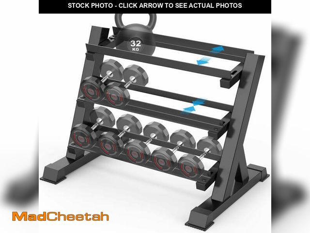 Lot 74-13045114 - Dumbbell Rack, Dprodo Adjustable Dumbbells Storage Rack 3 Tier Hex 1100lb Weights Rack Holder Home G...