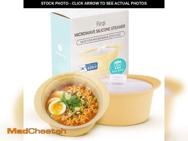 Lot 74-13949735 - FIRGI 40oz Platinum Silicone Microwave Steamer Pot with Handle &amp; Lid - Korean 100% Food-Grade St...