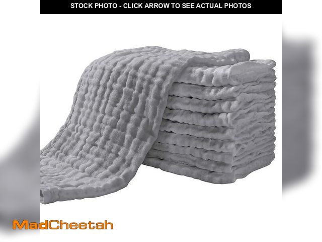 Lot 74-12609459 - Yoofoss Muslin Burp Cloths for Baby 10 Pack 100% Cotton Baby Washcloths for Boys Girls Large 20''X10...